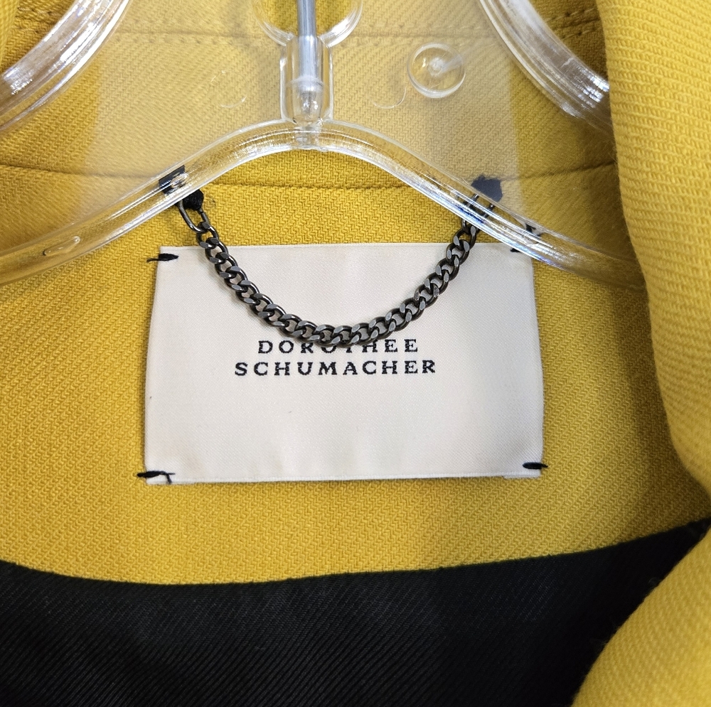 💛 Dorothee Schumacher Mustard Cropped Jacket, Size 12* ~ VGUC - Picture 7 of 15